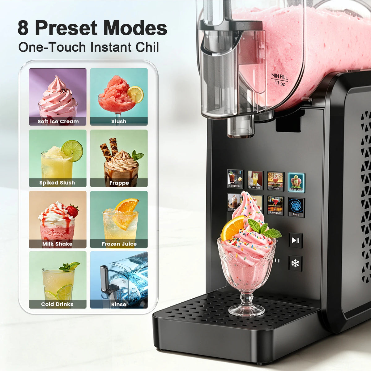 Vastorm Slushie Machine 90 oz Large Capacity Frozen Drink Maker No Ice Needed Auto-Clean with LED Display for Home Party Festive